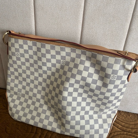 Fashion design Checkered medium women’s hand bag in White and gray - Picture 7 of 7
